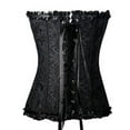 thumbnail image 3 of Dewadbow Women Lace Corsets Brocade Waist Brocade Overbust Lingerie Bustier, 3 of 6