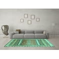 thumbnail image 3 of Ahgly Company Indoor Square Abstract Turquoise Blue Modern Area Rugs, 6' Square, 3 of 4