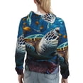 thumbnail image 7 of Disketp Ocean Coral Turtle Womens Casual Hoodies Crew Neck Long Sleeve Sweatshirts Pullover Tops-Small, 7 of 7