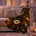 thumbnail image 6 of Pumpkin Butterfly Garden, Festive autumn celebration Scene, Warm Flannel Blanket for Living Room and Reading Nook with Detailed Artwork, Art Lovers autumn celebration Gift, Festive Home Decor, 6 of 9