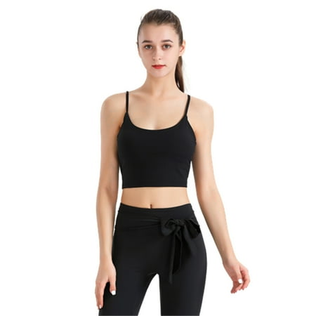 

Women s Sports Yoga Bra Backless Yoga Clothes Open Navel Gathering Yoga Vest Black XL