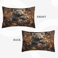 thumbnail image 2 of Gukieu Cute Fallen Leaf Koala Print Plush Pillow Cover, Hidden Zipper Pillow Protector without Pillow Core, Suitable for Bedroom, Office, Car Decoration-14"x20", 2 of 6