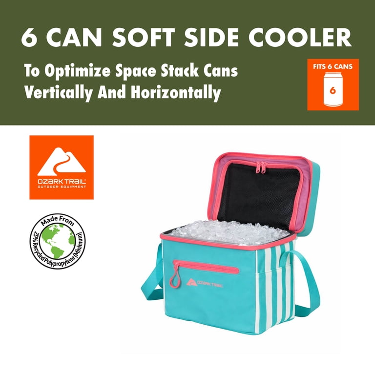 Ozark Trail Coated Soft Side Cooler with Removable Hardliner, 6