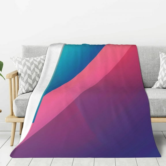 Colorful Strips Minimalist (28) Throw Blanket for Stylish Warm Winter Cabin Ultra-Soft Micro Fleece Blanket, Premium Microfiber, Silky Soft, Plush, Warm and Lightweight for Couch, Sofa, Bed - 40"X30"