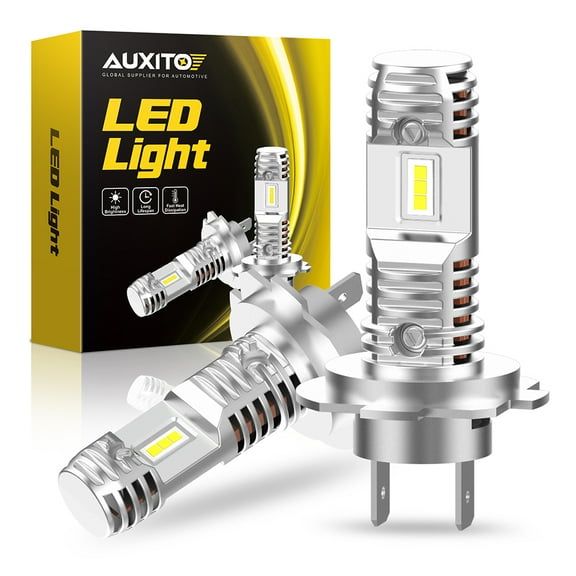 AUXITO Mini Size H7 LED Headlight Bulb 9000LM 6000K Super Bright H7 Headlight Conversion Kit Wireless, Replacement Halogen Light Bulb,Pack of 2