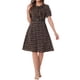 thumbnail image 1 of INSPIRE CHIC Vestido Vintage para Mujeres con Estampado Floral, Cuello Peter Pan, Largo a la Rodilla, Casual, Marrón, 1 of 6