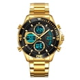 thumbnail image 4 of Reloj de cuarzo digital para negocios, para hombres y mujeres, con correa de acero inoxidable, resistente al agua hasta 30 metros, función de fecha y alarma, elegante reloj de pulsera formal., 4 of 9