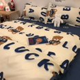 thumbnail image 1 of Korean Ins Black Flower Bedding Set Girl Orange Princess Style Sheet Cover Trellis Polyester Soft Bedclothes For Gitls Gift, 1 of 1