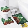 thumbnail image 4 of Christmas Snowman Snow House 4Pcs Shower Curtain Set Shower Curtain Set with Carpet Bath Mat, 4 of 8