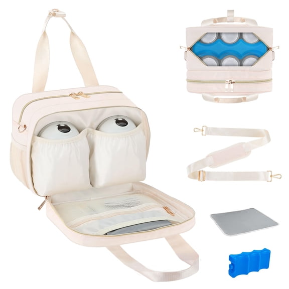 Bolsa térmica para leche materna PIIOSER, capacidad para 6 biberones, 28 x 20 x 21 cm