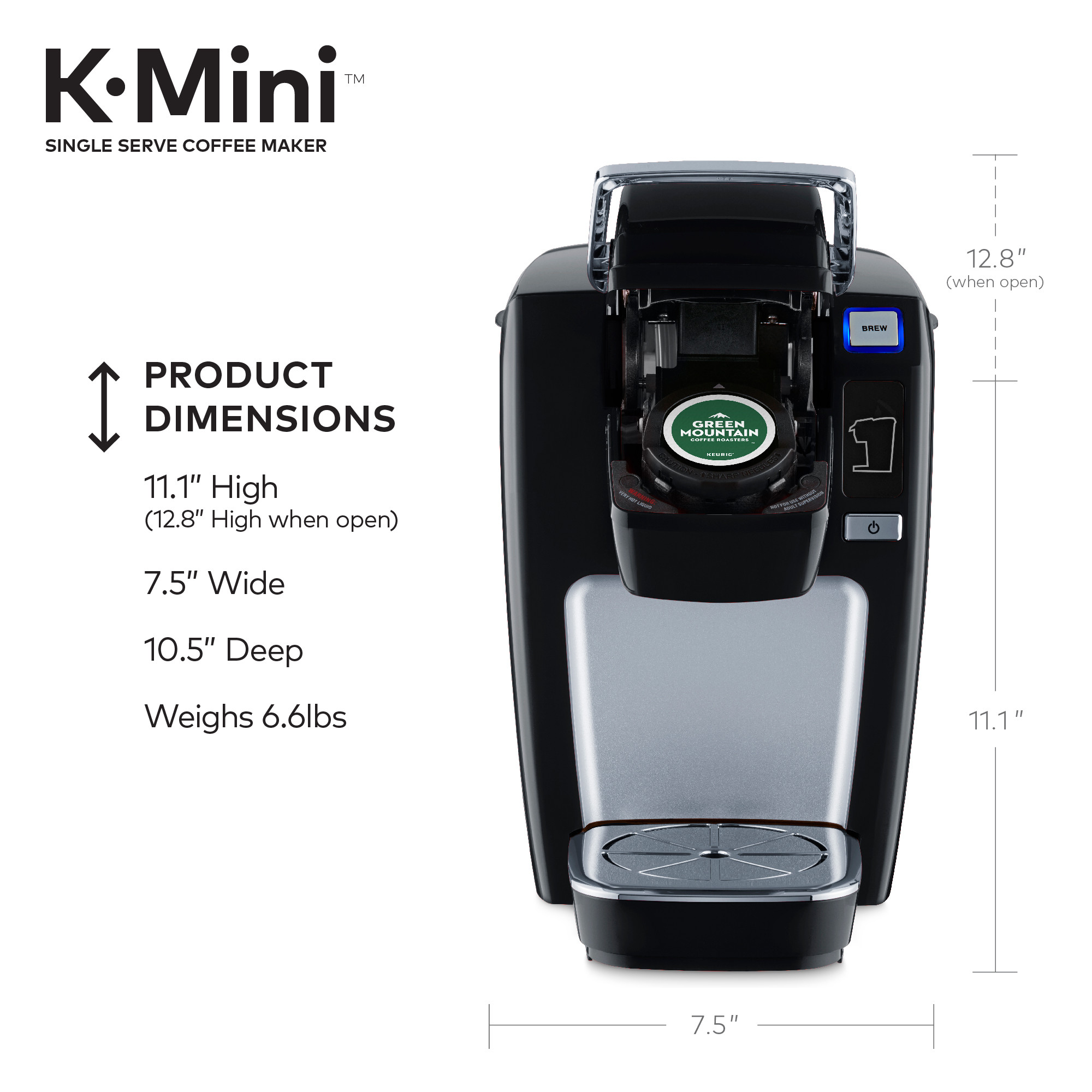 Keurig K-Mini K15 Single-Serve K-Cup Pod Coffee Maker, Black - image 4 of 10