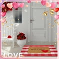 thumbnail image 3 of NANDIYNZHI Valentines Welcome Door Mat Heart Outdoor Welcome Mats for Front Door Non Slip Heart Floor Mat Red White Stripe Valentines Rug for Outside Front Porch Entryway Decor, 3 of 7