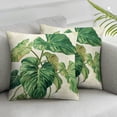 thumbnail image 3 of Acheng Palm Leaves with Lush Branches and Leaves Tropical Jungle Palm Leaves Short Plush Pillowcase Set of 2 White, 3 of 7
