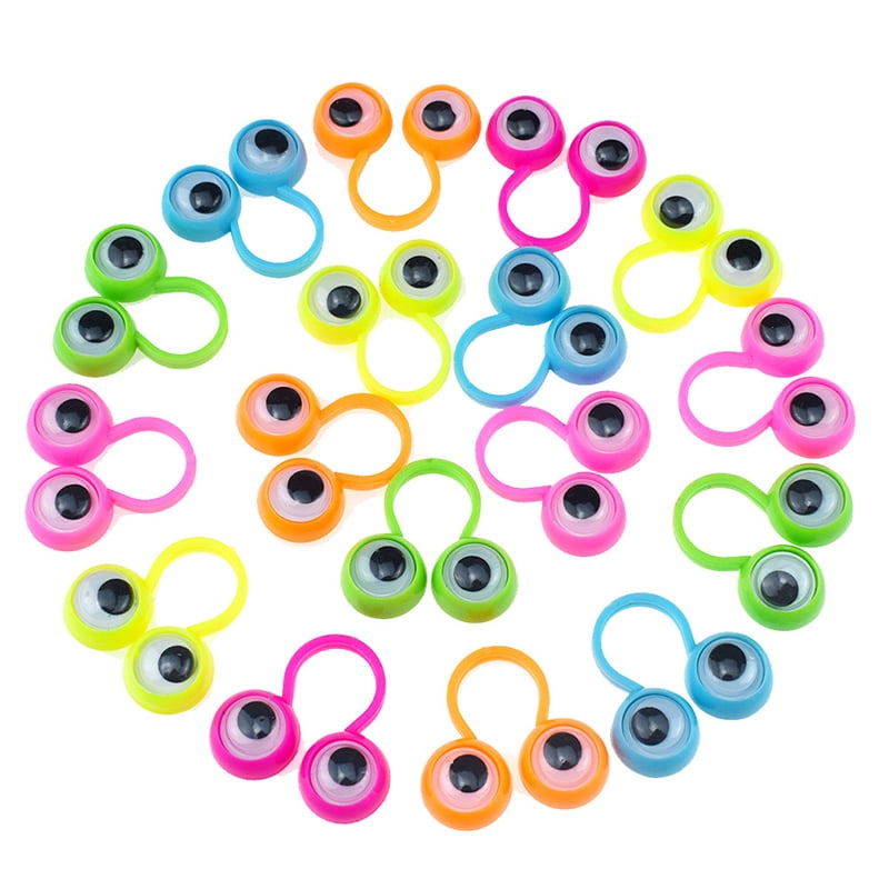 Eye Finger Puppets Plastic Rings with Wiggle Eyes toy Random Color