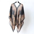 thumbnail image 4 of harmtty Women Scarf Poncho Cashew Flower Print Chiffon Vintage Anti-sun Bikini Cover Up for Beach,Black, 4 of 8