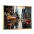thumbnail image 2 of Designart "Cityscape composition II" Abstract Collages Floater Framed Wall Art Living Room, 2 of 7