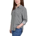 thumbnail image 3 of Petite 3/4 Sleeve Roll Tab Notch Collar Blouse Not Black, White New Iconic PM, 3 of 3