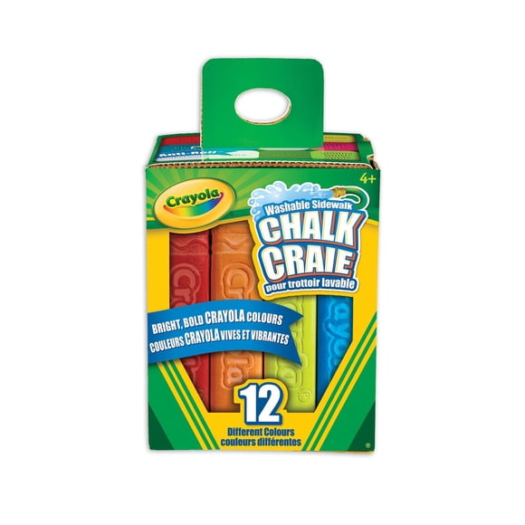 12 bâtons de craie lavable pour trottoir Crayola
