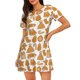 thumbnail image 1 of Easygdp Christmas Elements Camisón de manga corta para mujer, informal, estampado, 1 of 6