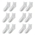 thumbnail image 2 of White Socks for Womens Socks Ruffle Turn Cuff Casual Ankle Socks Breathable Cool Knit Cotton Lettuce Crew Frilly Sock 6 Pairs on Sale Clearance, 2 of 5