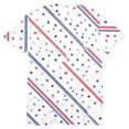 thumbnail image 4 of Men's American Flag T-Shirt Cotton-Like Stretch Jersey Patriotic Short Sleeve Crew Neck Tee Wave Art Blue XL, 4 of 6