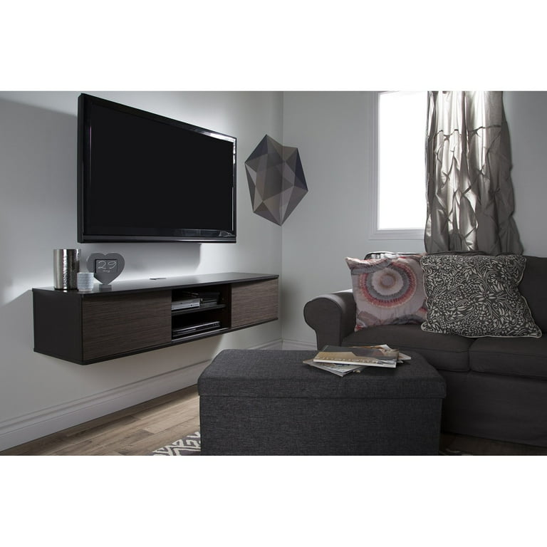 South Shore Agora 56 Wall Mounted Media Console in Black