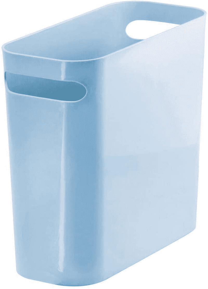 Mdesign Slim Plastic Rectangular Small Trash Can Wastebasket Garbage Container 
