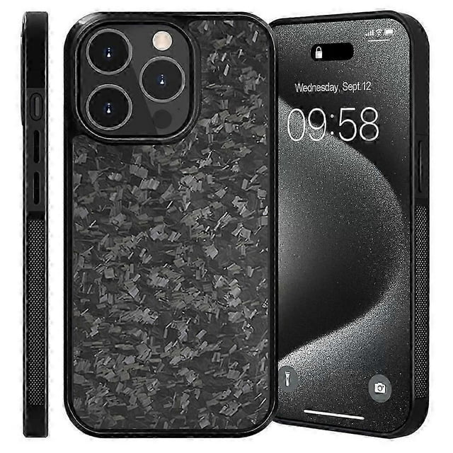 For Iphone 14 Pro Max Magnetic Case Forged Texture Aramid Fiber+tpu Anti-slip Phone Cover - Purple