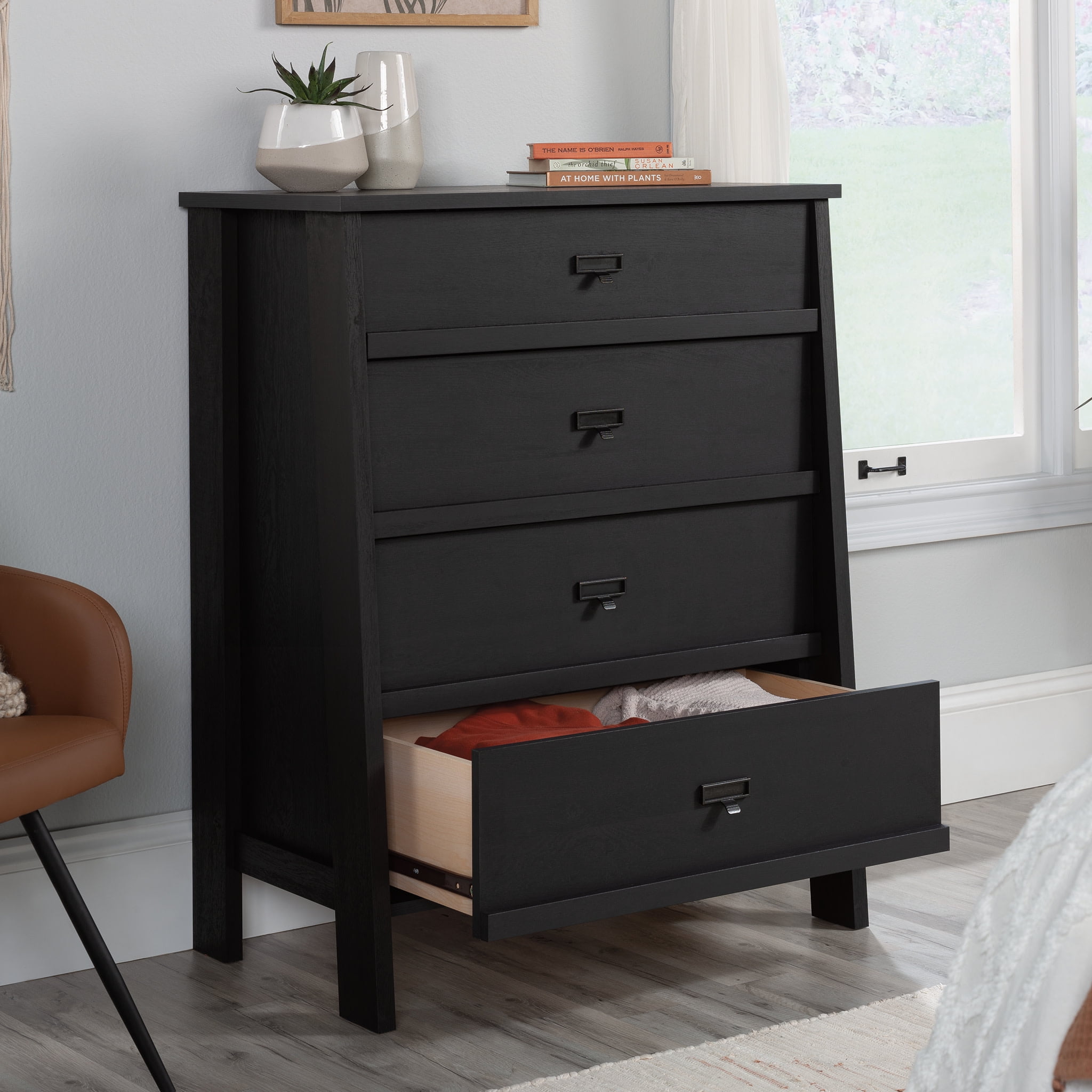Ameriwood Home Monterey 4 Drawer Dresser, Black Oak - Walmart.com