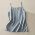 thumbnail image 2 of ZyeKqe Cotton Linen Camisole Tops for Women Spaghetti Strap Sleeveless Shirts Side Split Loose Fitted Blouses Top, 2 of 7