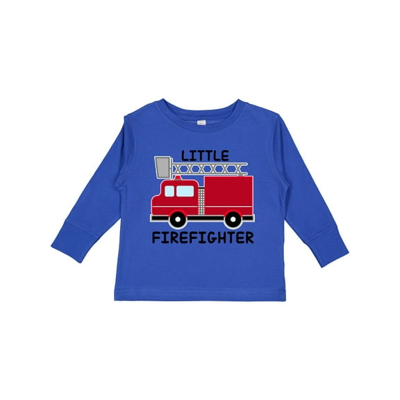Inktastic Red Fire Little Firefighter Boys or Girls Long Sleeve Toddler T-Shirt