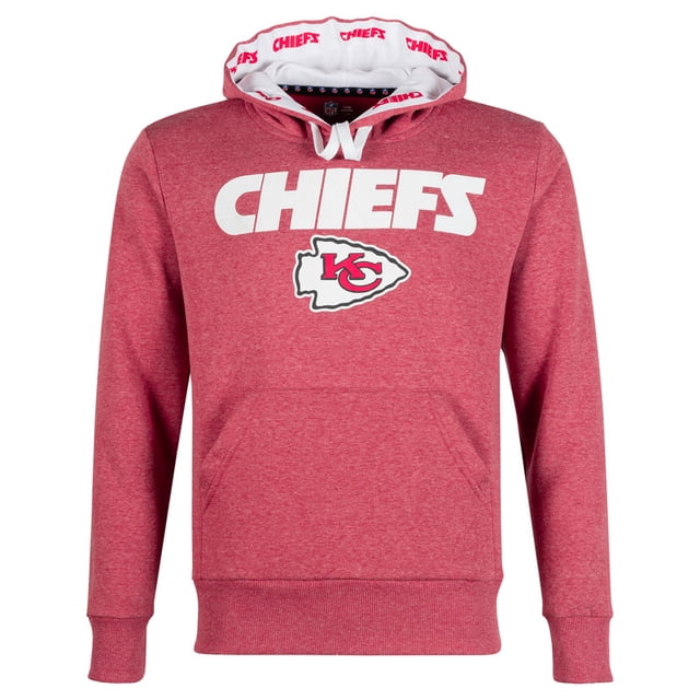Sudadera Hoodie Deportiva NFL Kansas City Chiefs para Hombre con Capucha y Bolsa Delantera Talla EG Color Rojo Jaspe