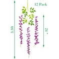 thumbnail image 2 of 12 Pack Artificial Flowers Silk Wisteria Vine Ratta Hanging Flower (Red), 2 of 5