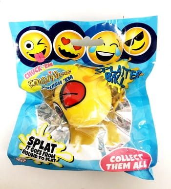 Smiley Emoji Splatter Face Squishy Ball Squeeze Sensory Slime Kids Party Bag Toy 