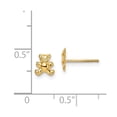 thumbnail image 2 of 14k Solid Yellow Gold Teddy Bear Post Earrings 6.3mm long Stud Earring for Women - .3 Grams, 2 of 2