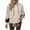 Beige, variant on Women's Patchwork Plaid Hoodie with Drawstring Hood, Casual Long Sleeve Pullover with Side Slits, Comfortable Loose Fit Fall Sweatshirt for Streetwear, Daily Wear and Seasonal Outfits Beige L
