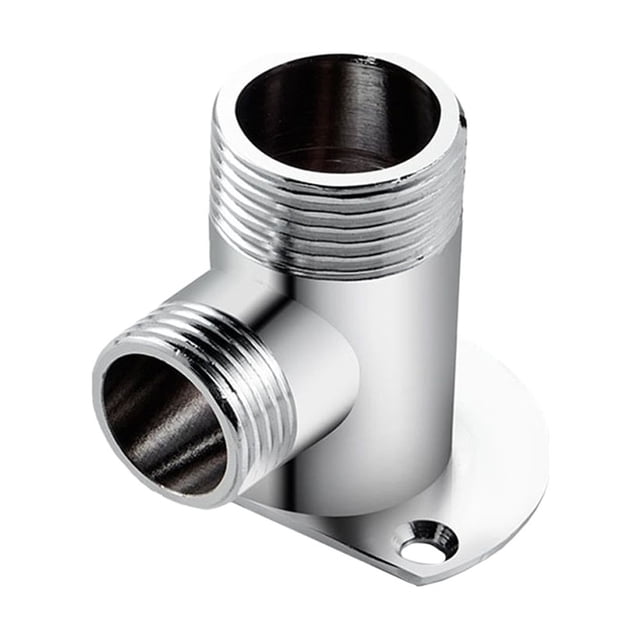 CIMAXIC 1Pc Copper Shower Adapter Silver Round Base Wall Mount Conversion Water Outlet Direction Control Anti-Pressure Explosion-Proof Rust-Resistant Corrosion-Resistant 1.97x1.77in