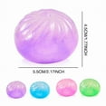 thumbnail image 6 of Giant Glitter Dumpling Squishy, Mega Rainbow Stress Relief Bun Toy, Soft Squeeze Decompression Dough for Adults , Cute Fidget Toy, 6 of 9