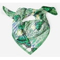 thumbnail image 4 of Phagun Green Butterflies & Leopard Animal Skin Pure Silk Printed Head Bandanas Summer Neck Wrap Square&nbsp;Scarf, 4 of 6