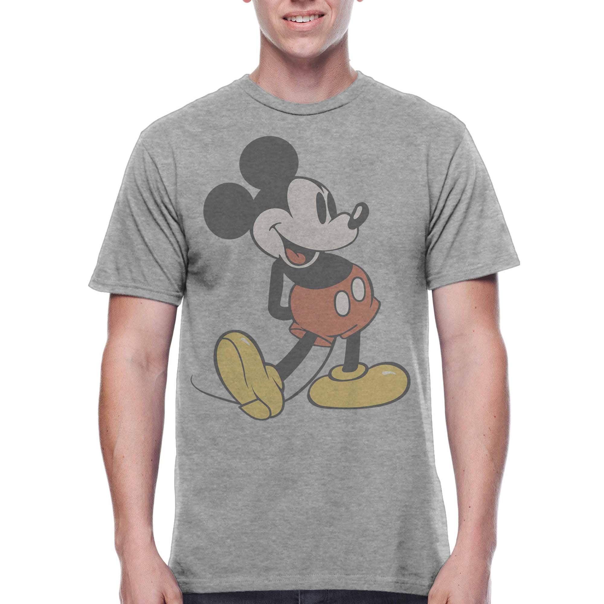 Mens Disney Brand Gray MICKEY MOUSE Short Sleeve T-shirt Size Medium New