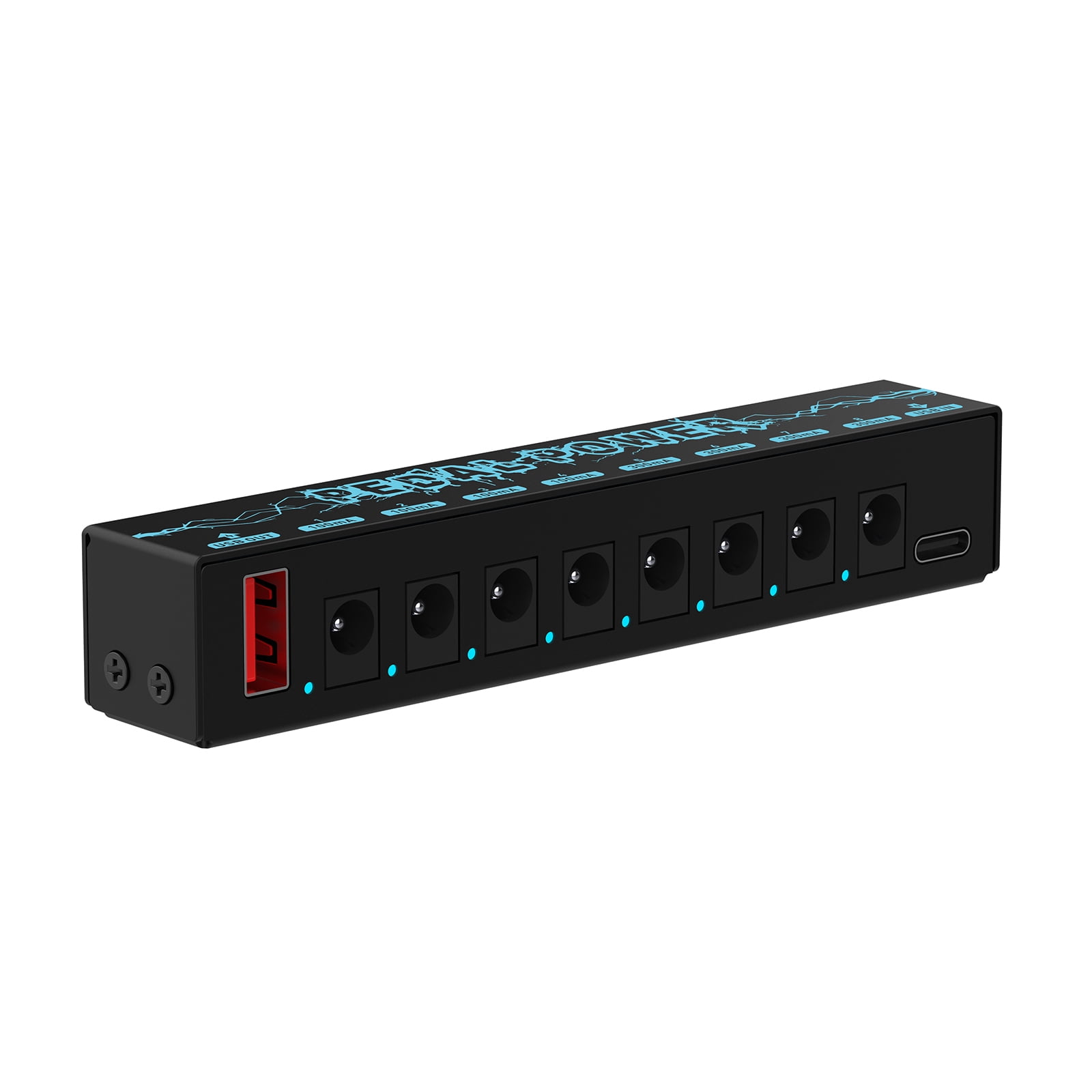 Guitar Pedal Power Supply Effect Pedal Board Power Supply 8 Isolated Output for 9V Effect Pedals Power with Blue LED