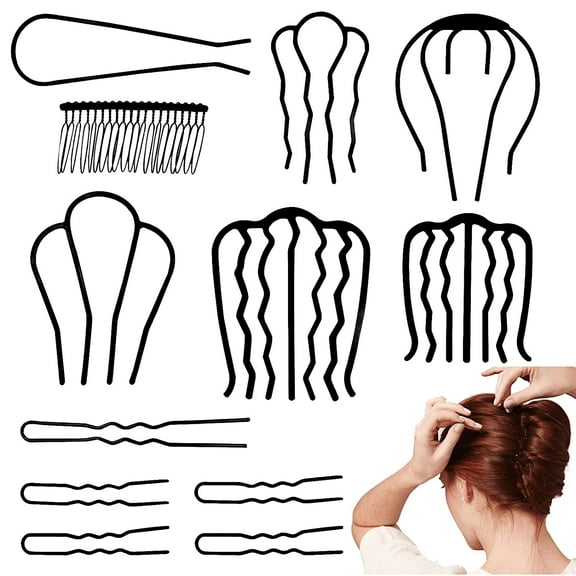 12Pcs Hair Stick for Updo Bun French Twist Hair Tool U Hair Pins Metal Hair Combs for Women,Girls,Hair Styling Tool Accessories,Gifts in Party,Wedding,Leisure Daily Life