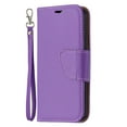 thumbnail image 4 of Allytech Wallet Case Cover for Apple iPhone 12 Mini 5.4-inch, Premium PU Leather Folio Flip Kickstand Credit Cards Holoder Hand Wrist Strap TPU Back Cover for Apple iPhone 12 mini, Violet, 4 of 6