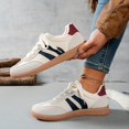 thumbnail image 3 of Women's Casual Sneakers 2026 Spring and Autumn Low-top German Training Shoes New Trendy Patchwork Color Design Flat Shoes Daily Commuting Comfortable Versatile Simple White Shoes , Women Shoes, 3 of 9