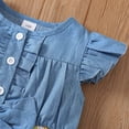 thumbnail image 5 of Girls Dresses Summer Back to School Flutter Sleeve Lace Bowknot Allover Print Casual Dress Size 1-2Y, 5 of 8