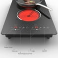 VBGK 12 inch 2 Burners Electric Cooktop, 2000W, Builtin Hot Plate, 120 Min Timer, Child Lock