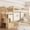 Natural, variant on Euroco Wood Twin over Twin Bunk Bed with Storage Staircase, Floor Bed with Fence, White