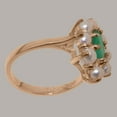 thumbnail image 3 of LBG British Made 10k Rose Gold Natural Emerald & Cultured Pearl Womens Statement Ring - 33 size options - Size 7, 3 of 6