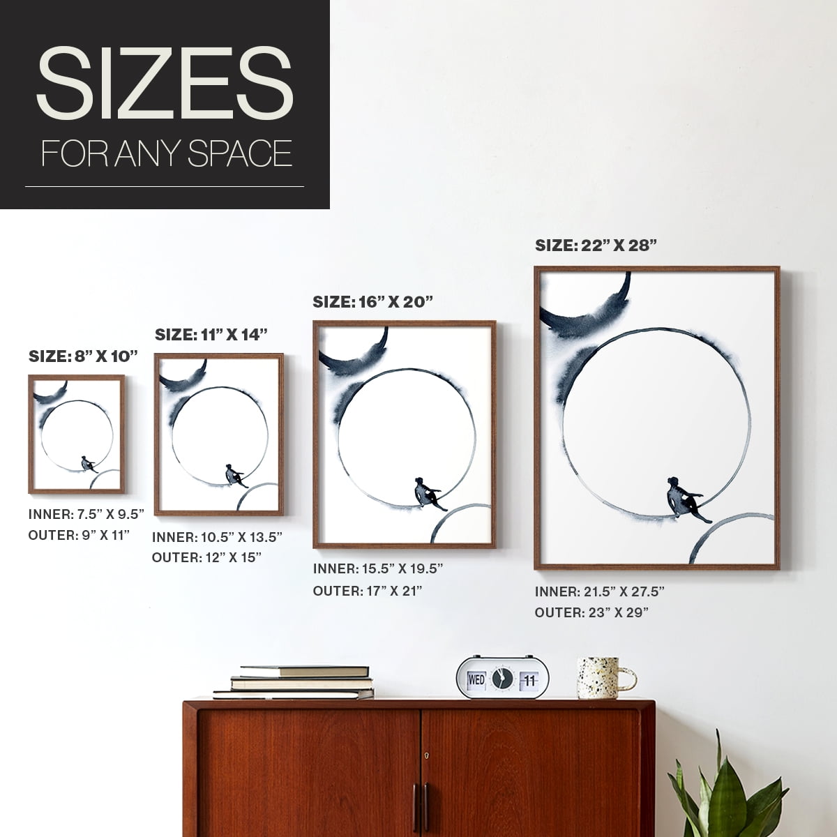 Woman in the Moon I Framed Print - Solid Wood in Single Picture Frame Solid Wood 2 Framed Print