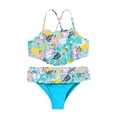 thumbnail image 2 of iEFiEL 2Pcs Girls Bikini Suit Spaghetti Straps Tube Top with Bottom Set Swimwear Beach Bathing Suit,Sizes 2T-10 Blue 3T, 2 of 7